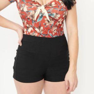 Unique Vintage Black Easy Breezy Shorts M/6-8